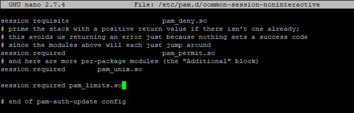 Edit pam.d/common-session-noninteractive