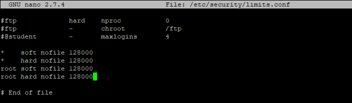 Edit pam.d/limits.conf