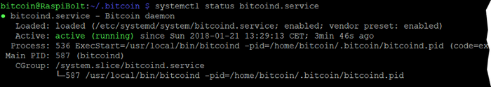 Bitcoind status 