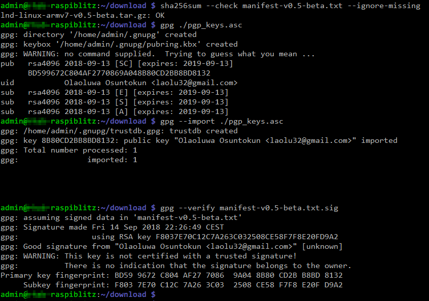 Checksum LND