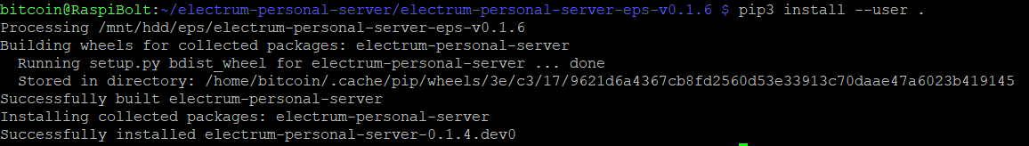 Install Electrum Personal Server with Python Pip